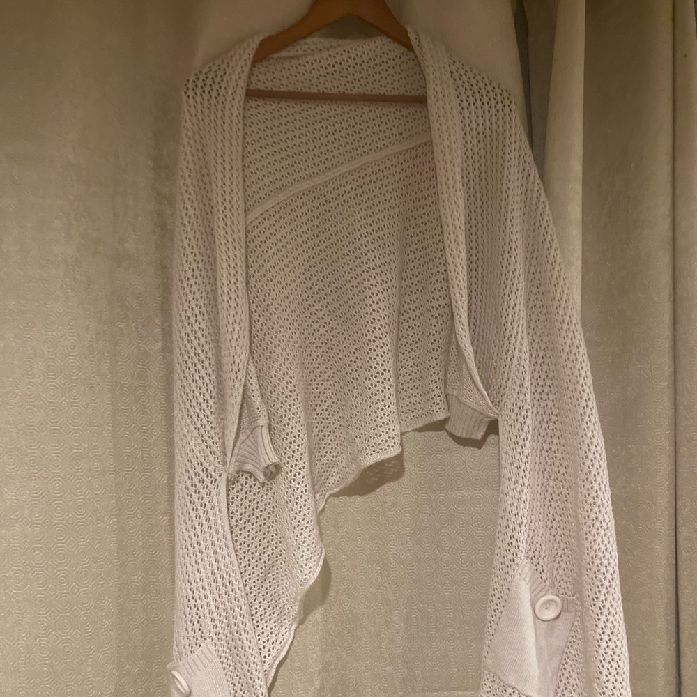 Elegant White Open-Knit Sweater